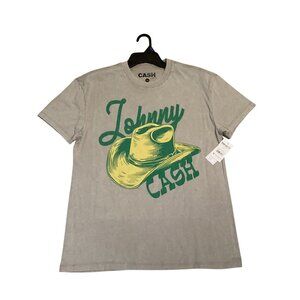 Johnny Cash I Walk The Line Unisex Olive Graphic Print T Shirt Size Med New w Ta